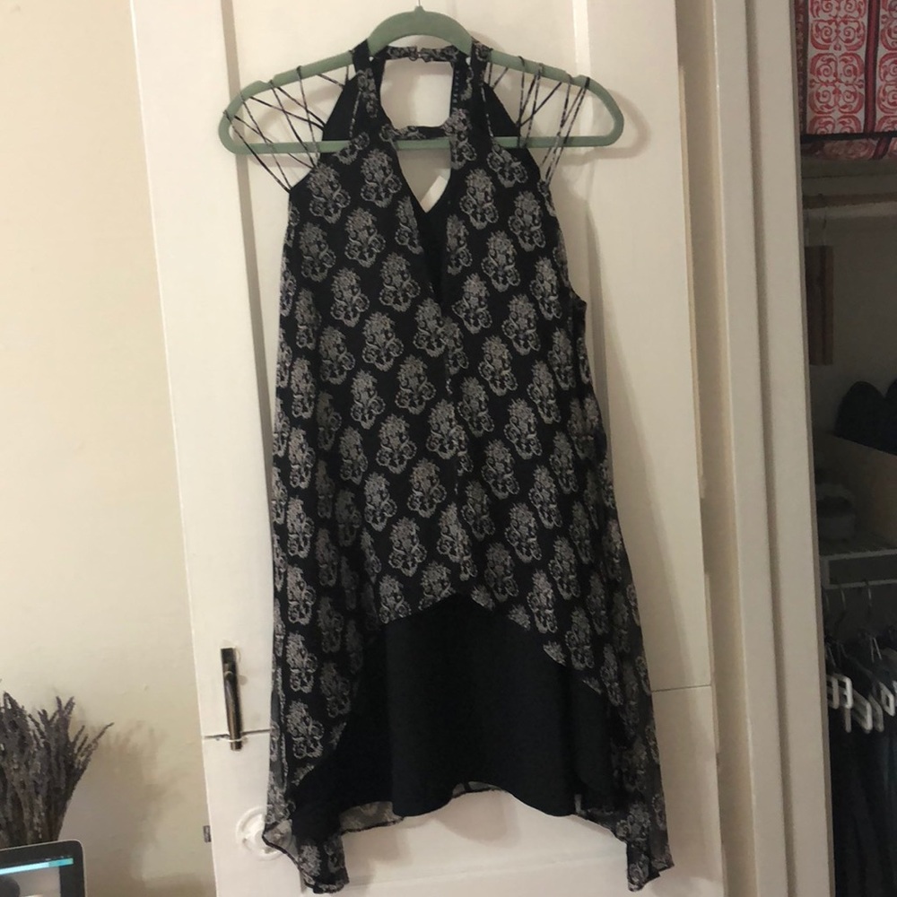 Luxe Deluxe Silk Strappy Top Flower Motif